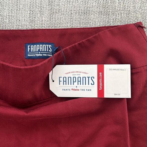 Fan Pants Athletic Skirt Burgundy‎ Dark Red Size 2 - Picture 5 of 6